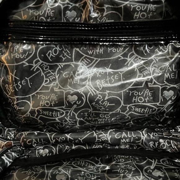 Betsey Johnson Striped Doll & Rose Toiletry, Makeup Bag - Picture 11 of 16